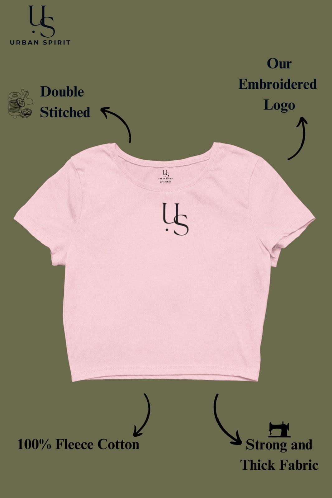 Women's Crop Top – Light Pink