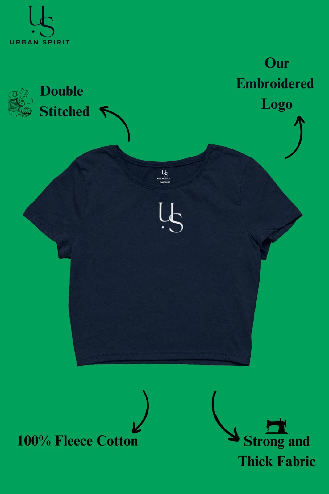 Women's Crop Top – Navy Blue