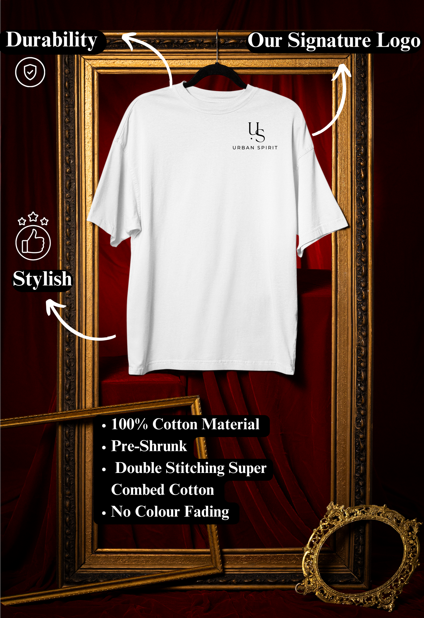 Urban Spirit White Oversized Street Art T-Shirt