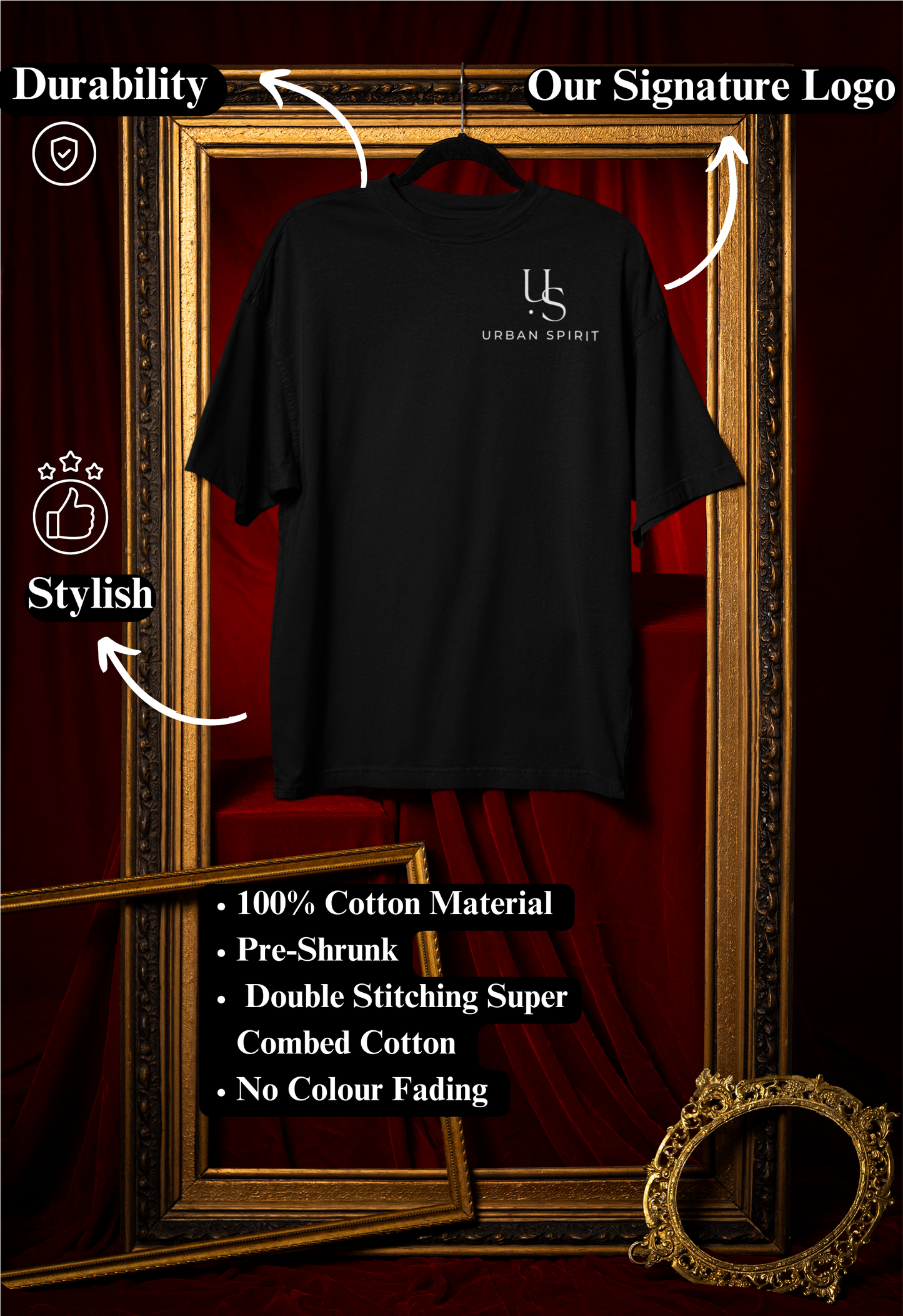 Black Freedom Oversized T-Shirt