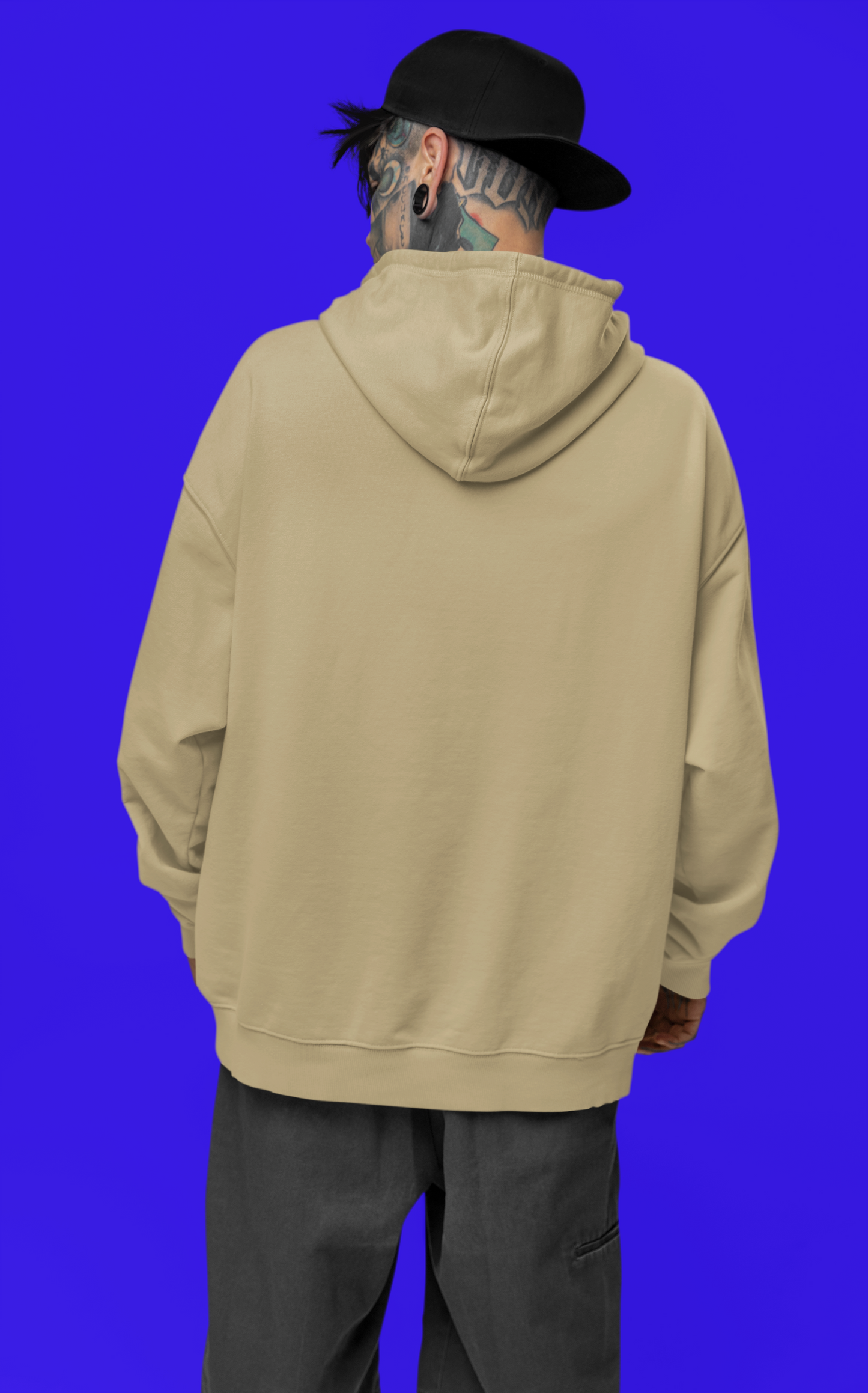 Beige Oversized Hoodie - Vegeta Print