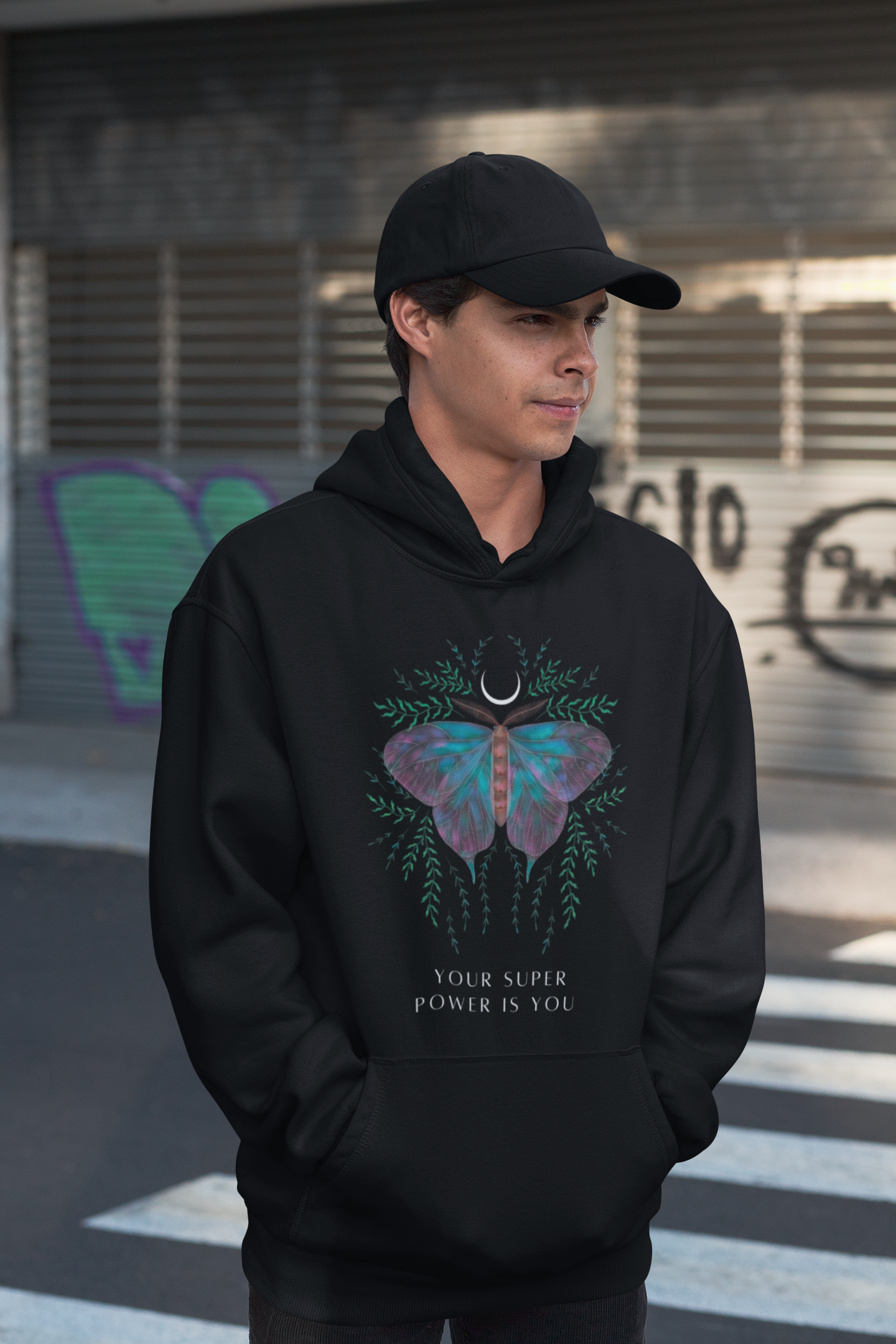 Black Butterfly Quote Hoodie
