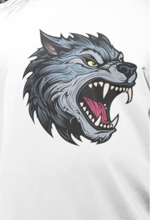 White T-Shirt – Wolf Face Edition