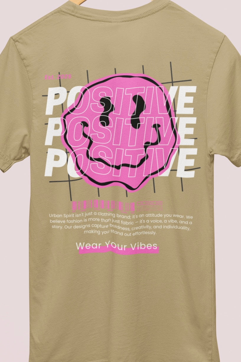 Positive vibes Print in Beige Colour