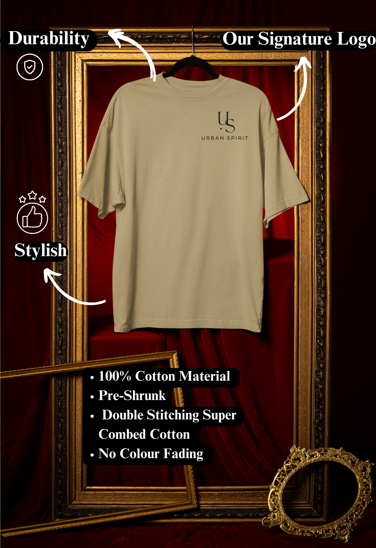 Beige Oversized Essential T-Shirt