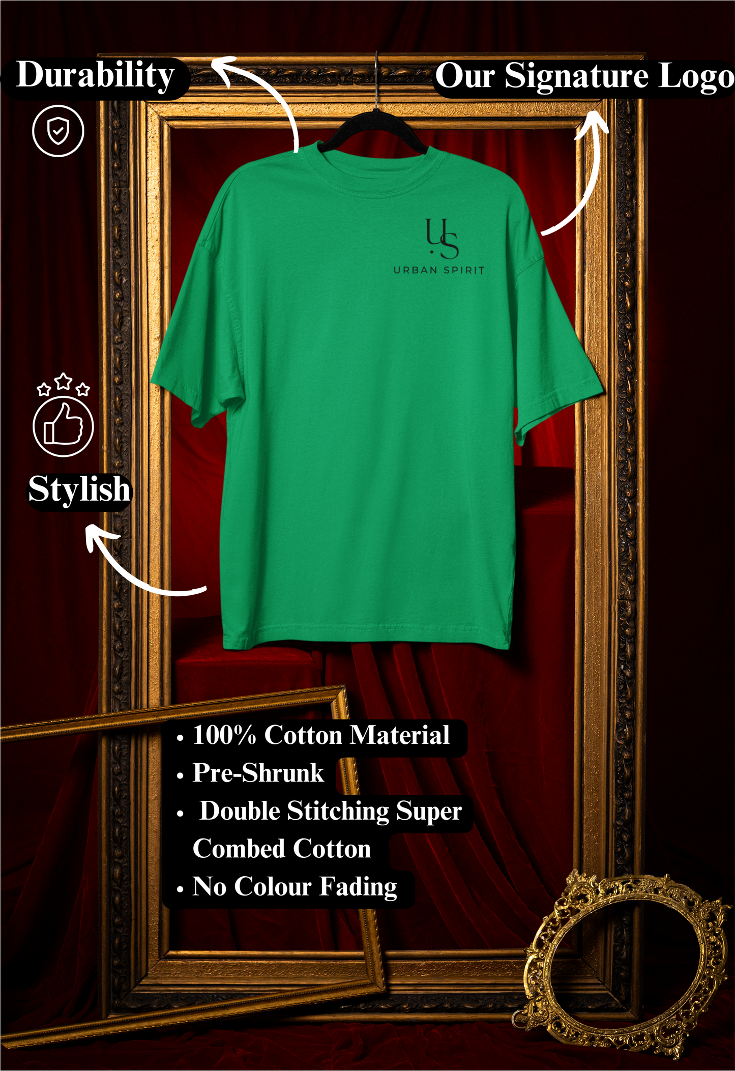Green Oversized Essential T-Shirt