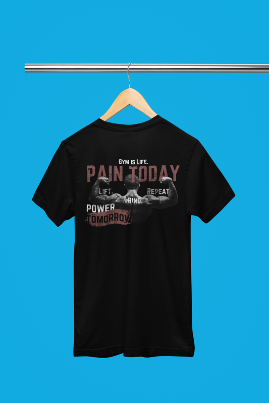 Gym Is Life T-Shirt in Black Colour