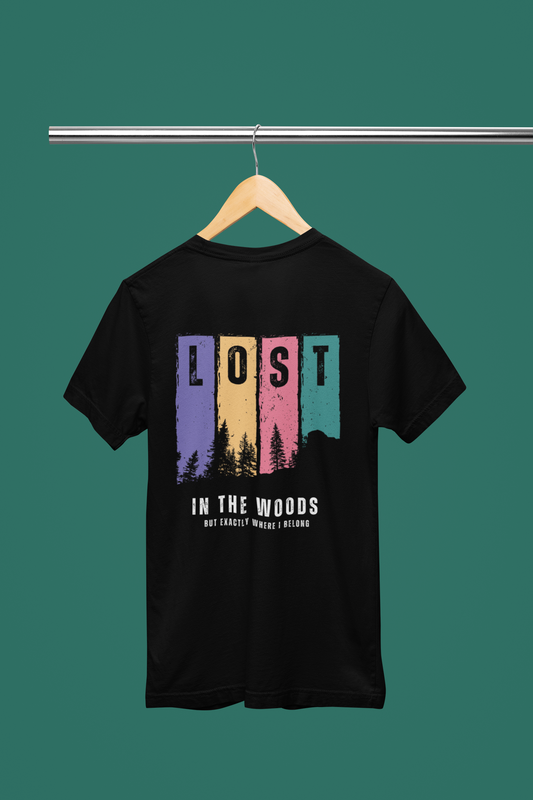 Lost Print T-Shirt Black Colour