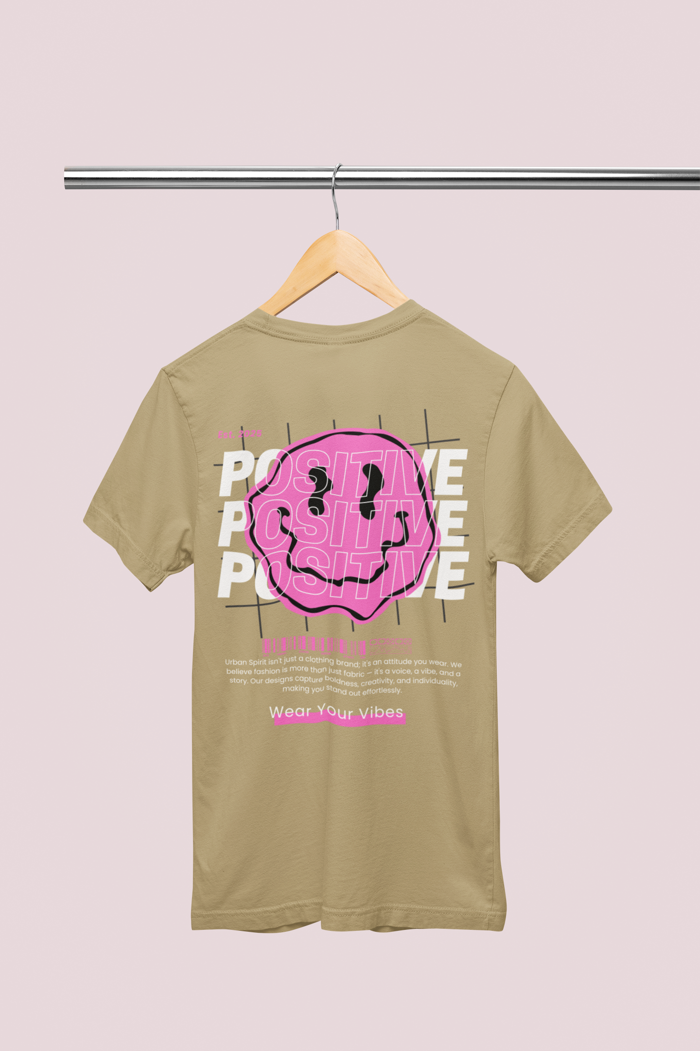 Positive vibes Print in Beige Colour