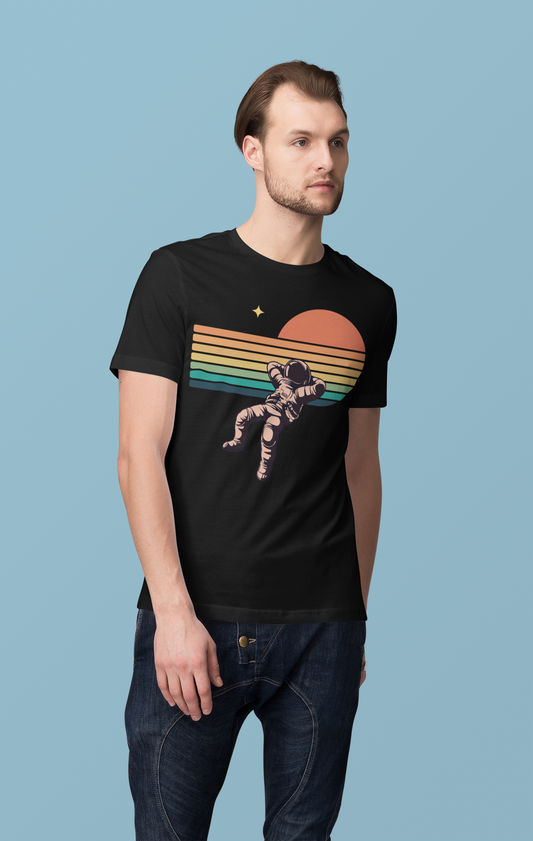 Space Print Black T-Shirt
