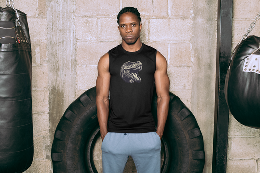 Black Sleeveless T-Shirt – T-Rex Edition
