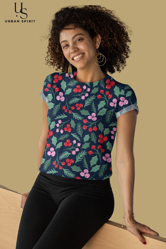 Leaves & Cheery Women’s Crop Top