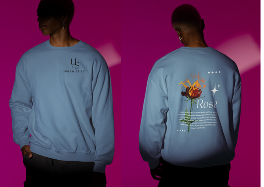Demin Colour burning “Rose” Sweatshirt
