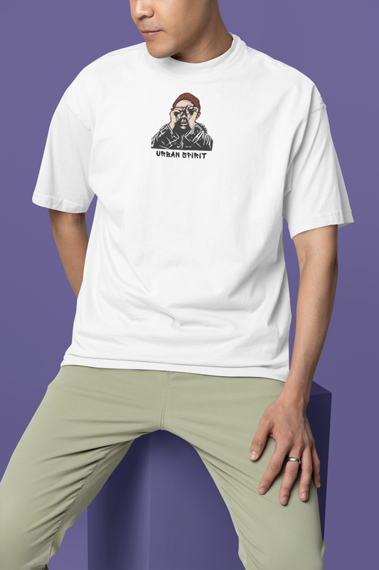 Urban Spirit White Oversized Street Art T-Shirt