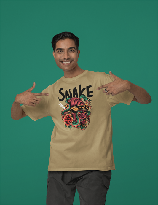 Beige Snake Inspired Over-sized