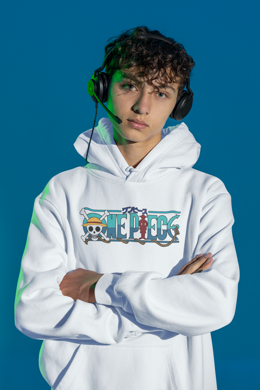 White Oversized One Piece Inspired Hoodie