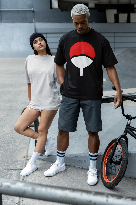 Black Over-Sized Uchiha clan T-shirt