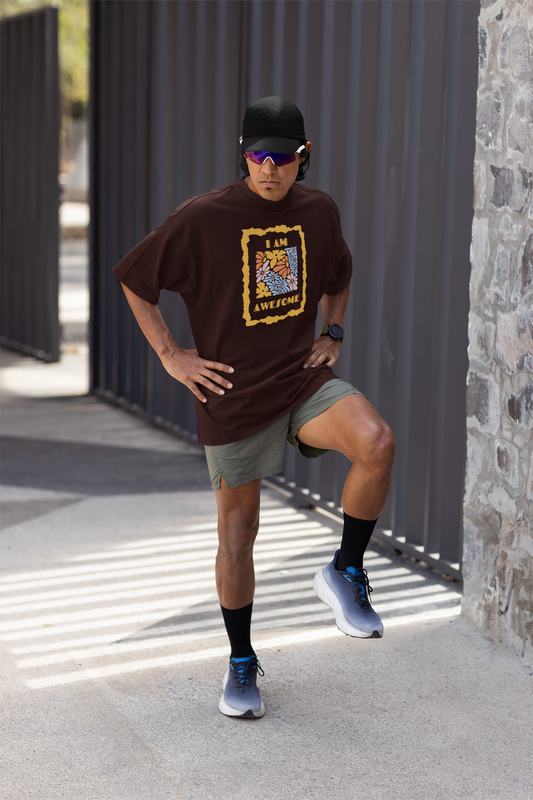 Brown Over-Sized quote inspired T-shirt